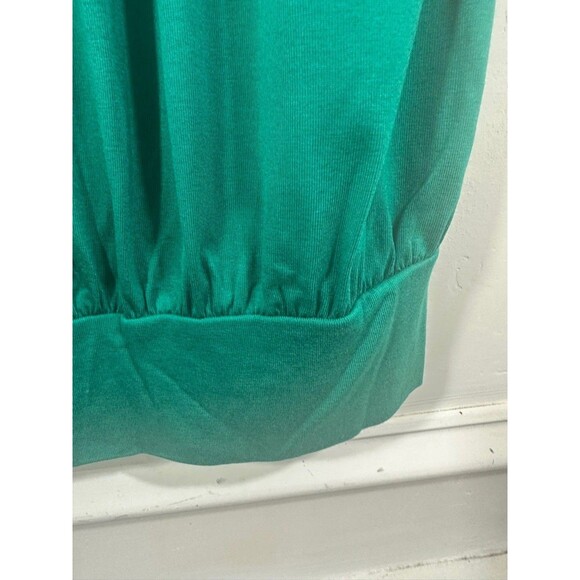 Soprano Womens Tunic Shirt Size 2X Emerald Green Ruched Puff Sleeve - Picture 8 of 10